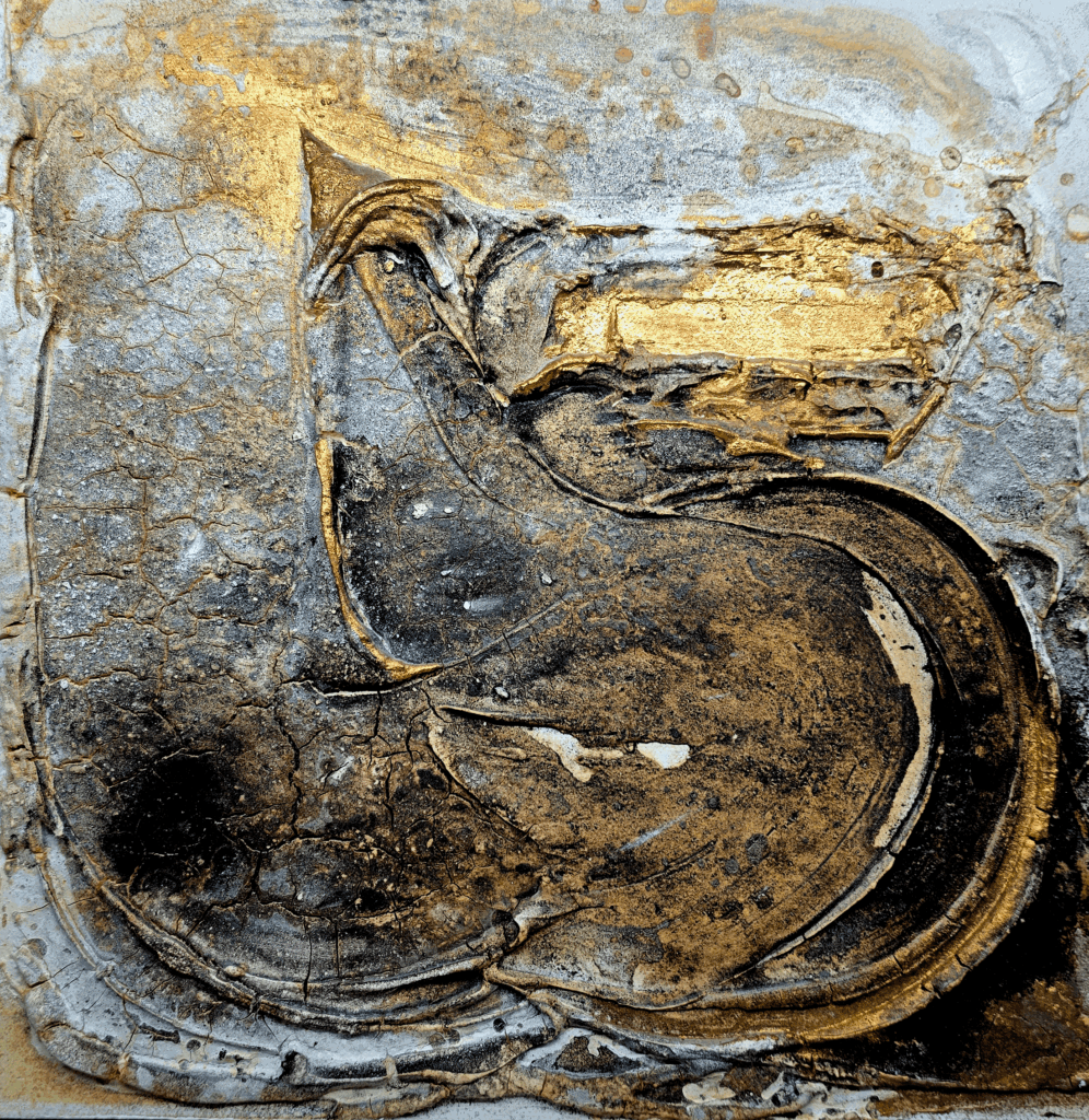marmormehl gold auf leinwand